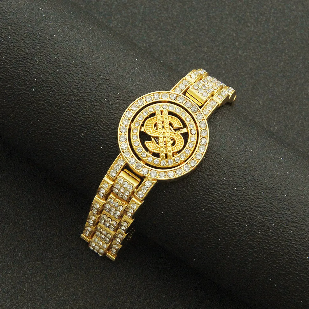 Wholesale Full Diamond Punk Alloy Bracelet