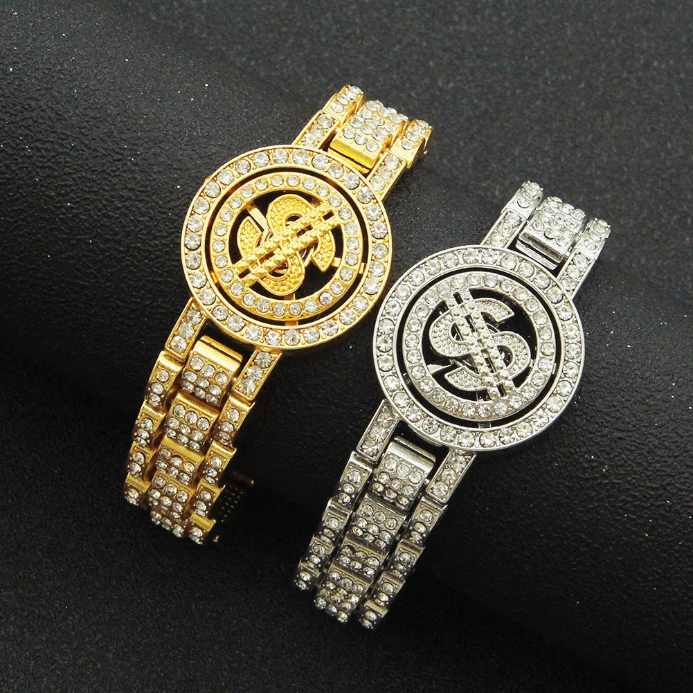 Wholesale Full Diamond Punk Alloy Bracelet
