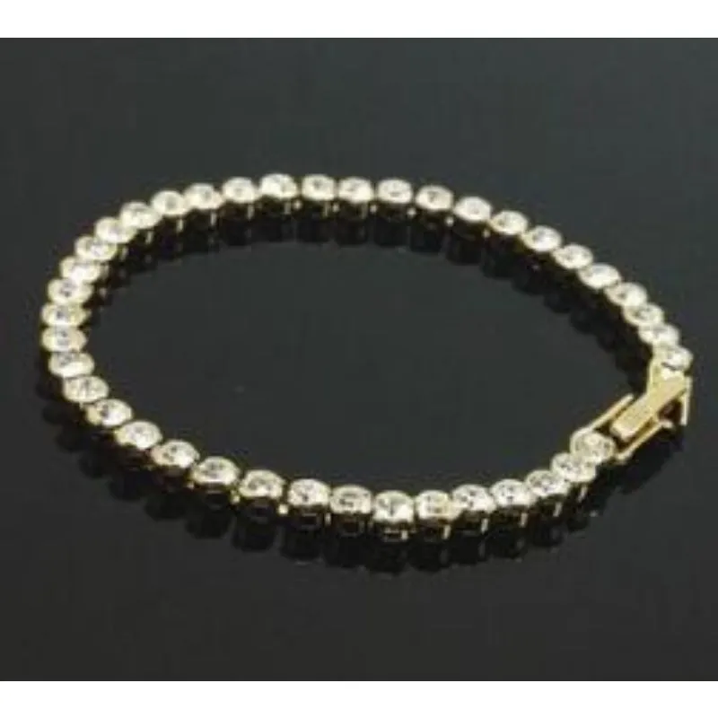 Wholesale Full Diamond Single Row Alloy Bracelets