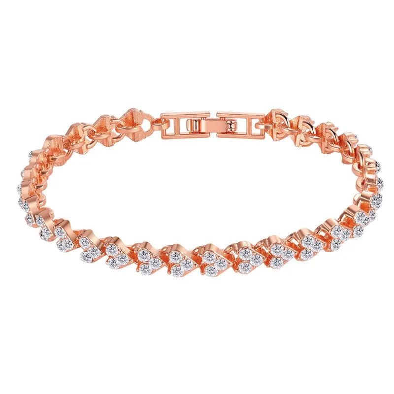 Wholesale Full Diamond Single Row Alloy Bracelets