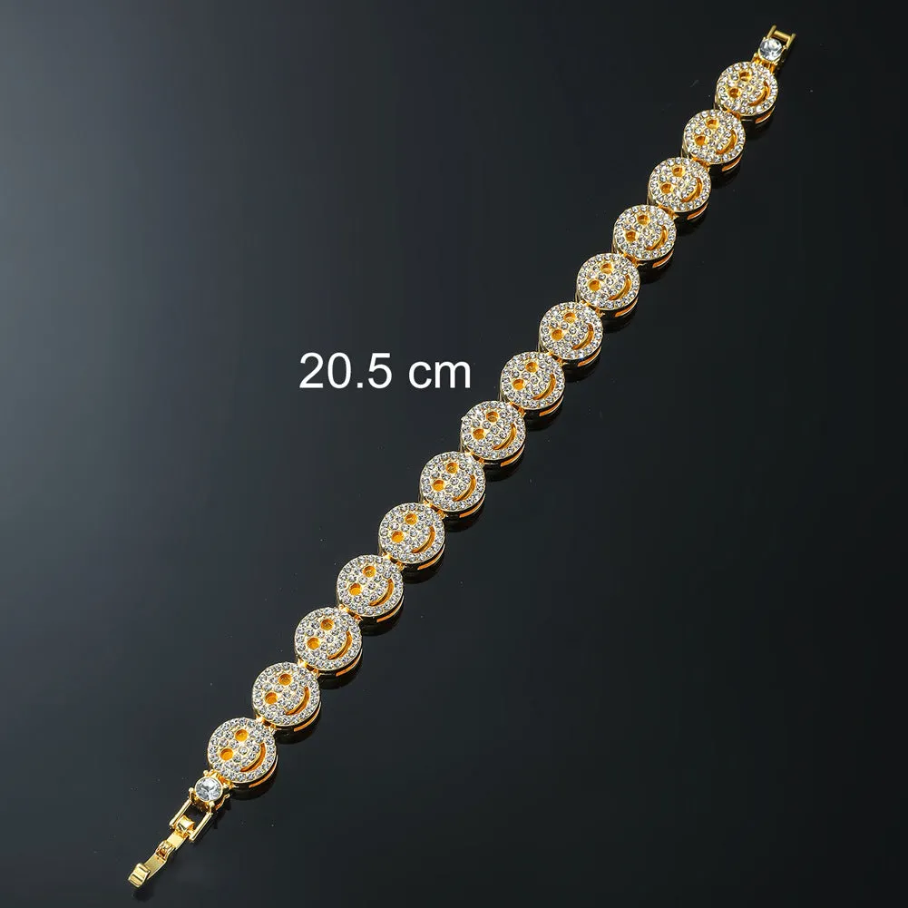 Wholesale Full Diamond Smile Alloy Bracelet