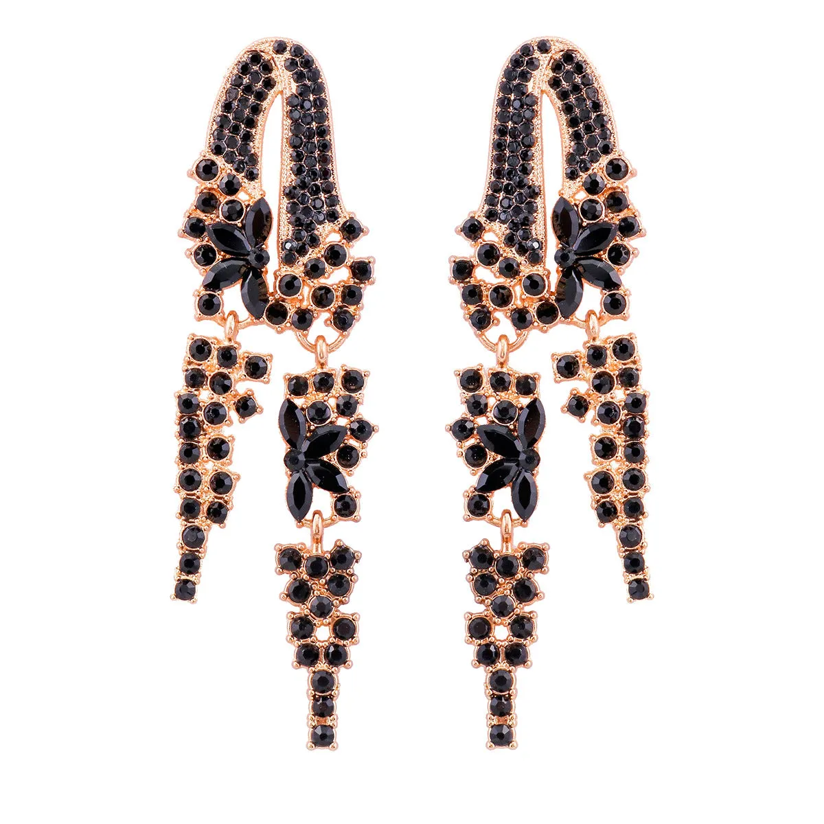 Wholesale Full Diamond Tassel Alloy Earrings