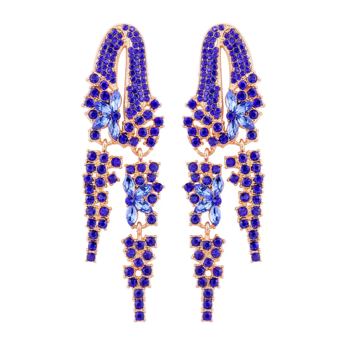Wholesale Full Diamond Tassel Alloy Earrings