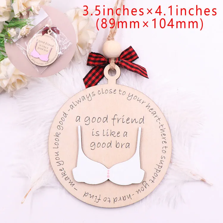 Wholesale Funny Bra Oment Wooden Christmas Decorative Pendants