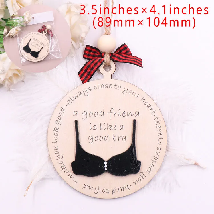 Wholesale Funny Bra Oment Wooden Christmas Decorative Pendants