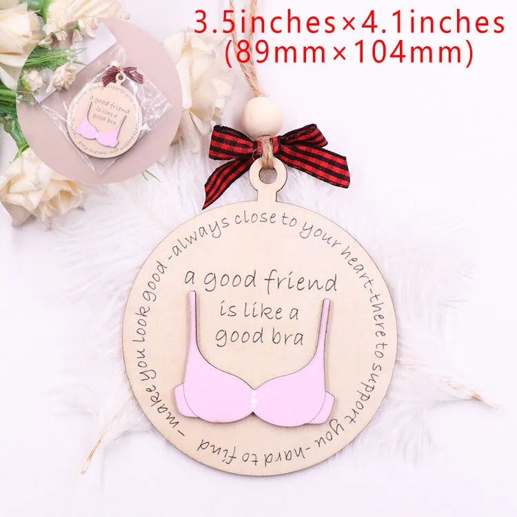 Wholesale Funny Bra Oment Wooden Christmas Decorative Pendants