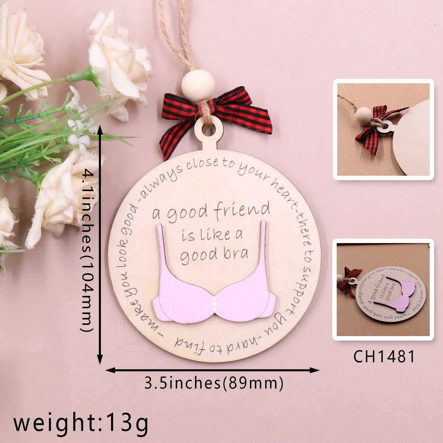 Wholesale Funny Bra Oment Wooden Christmas Decorative Pendants