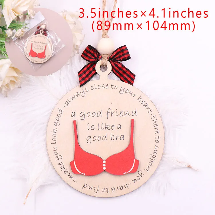 Wholesale Funny Bra Oment Wooden Christmas Decorative Pendants