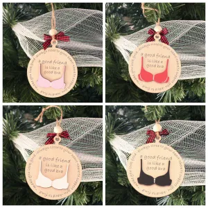 Wholesale Funny Bra Oment Wooden Christmas Decorative Pendants