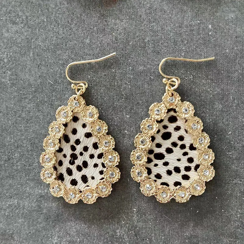 Wholesale Gemstone Inlaid Horse Hair Earrings