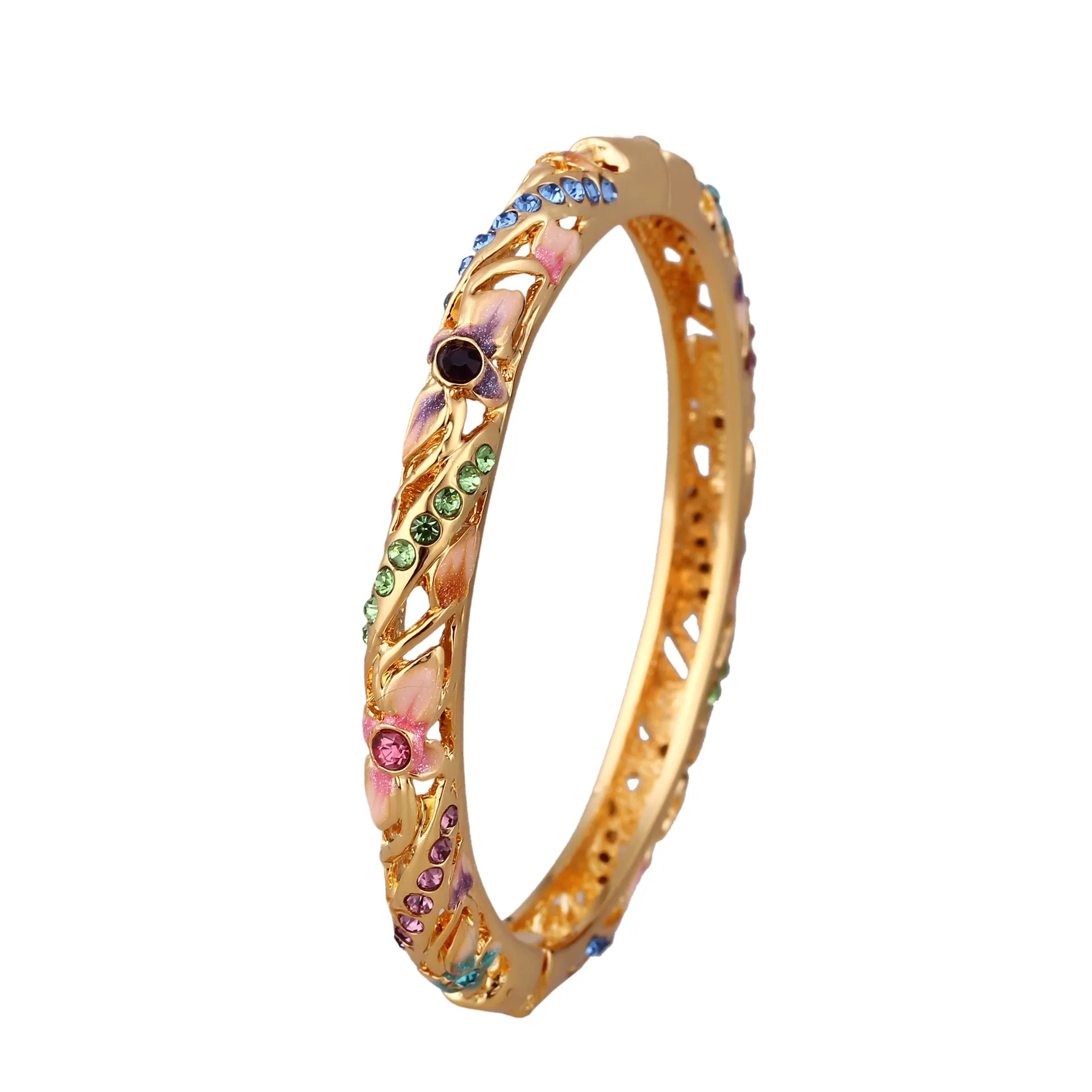 Wholesale Genuine Fine Hollow Diamond Fashion Four-leaf Clover Bracelet