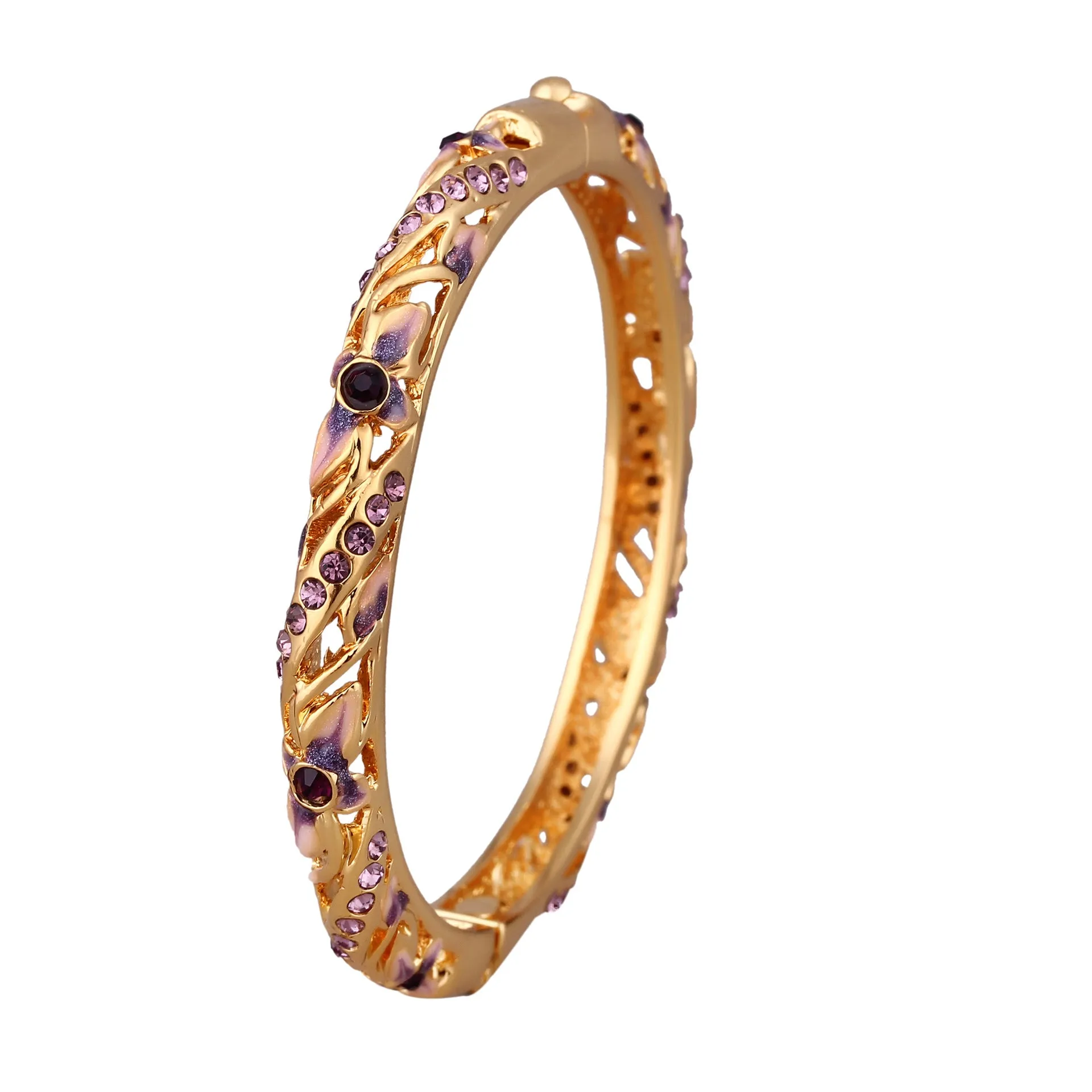 Wholesale Genuine Fine Hollow Diamond Fashion Four-leaf Clover Bracelet