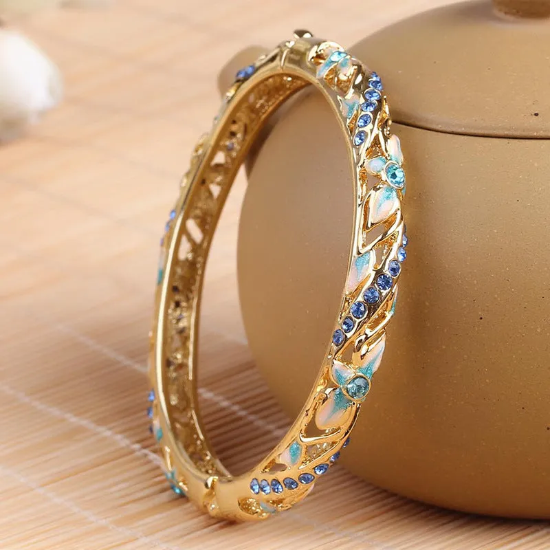 Wholesale Genuine Fine Hollow Diamond Fashion Four-leaf Clover Bracelet