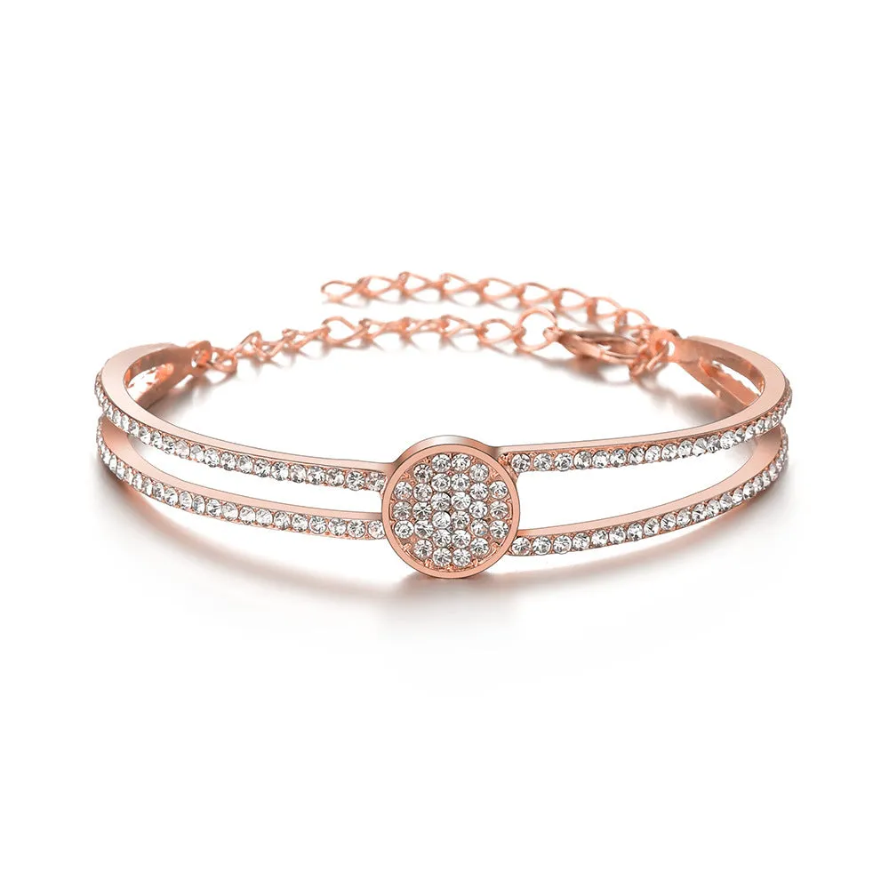 Wholesale Geometric Circle Rhinestone Alloy Bracelet