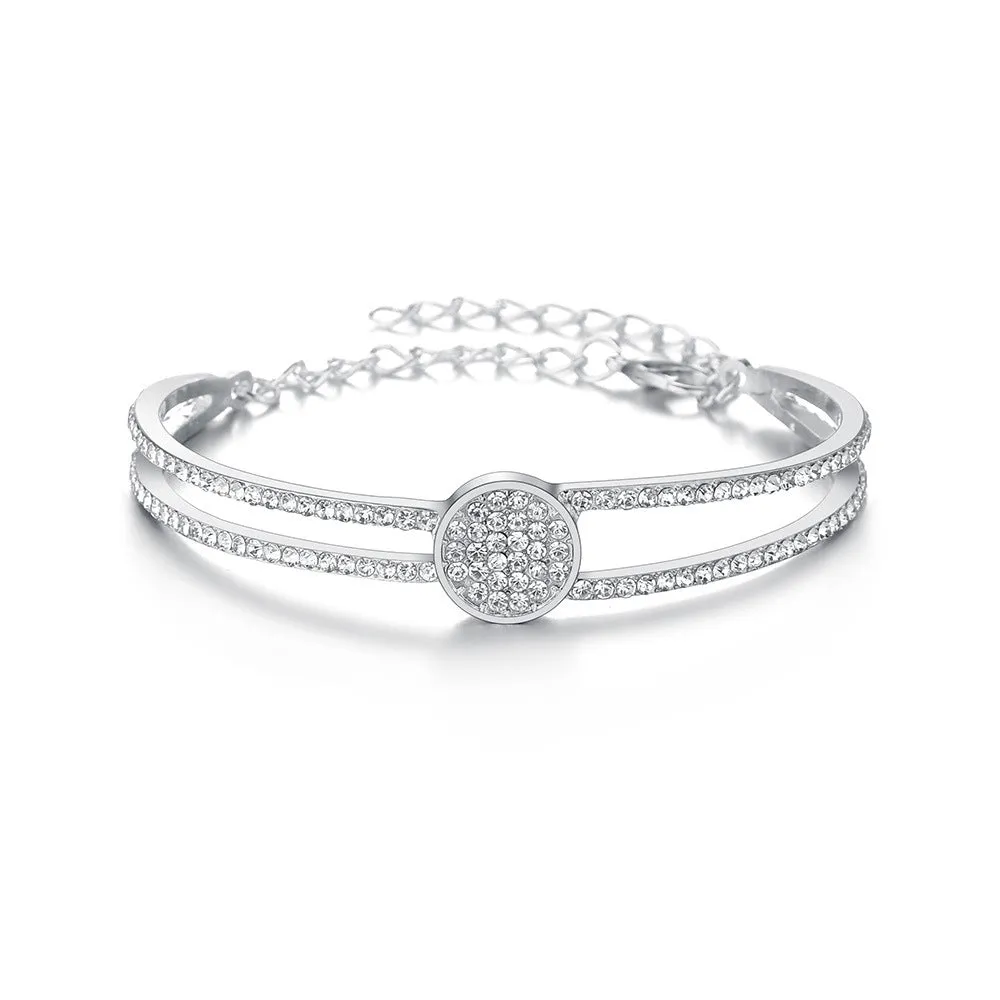 Wholesale Geometric Circle Rhinestone Alloy Bracelet