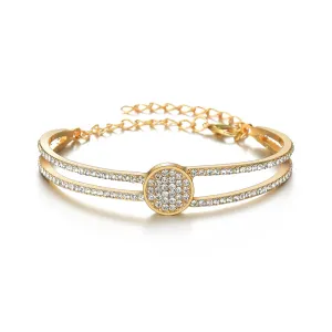 Wholesale Geometric Circle Rhinestone Alloy Bracelet