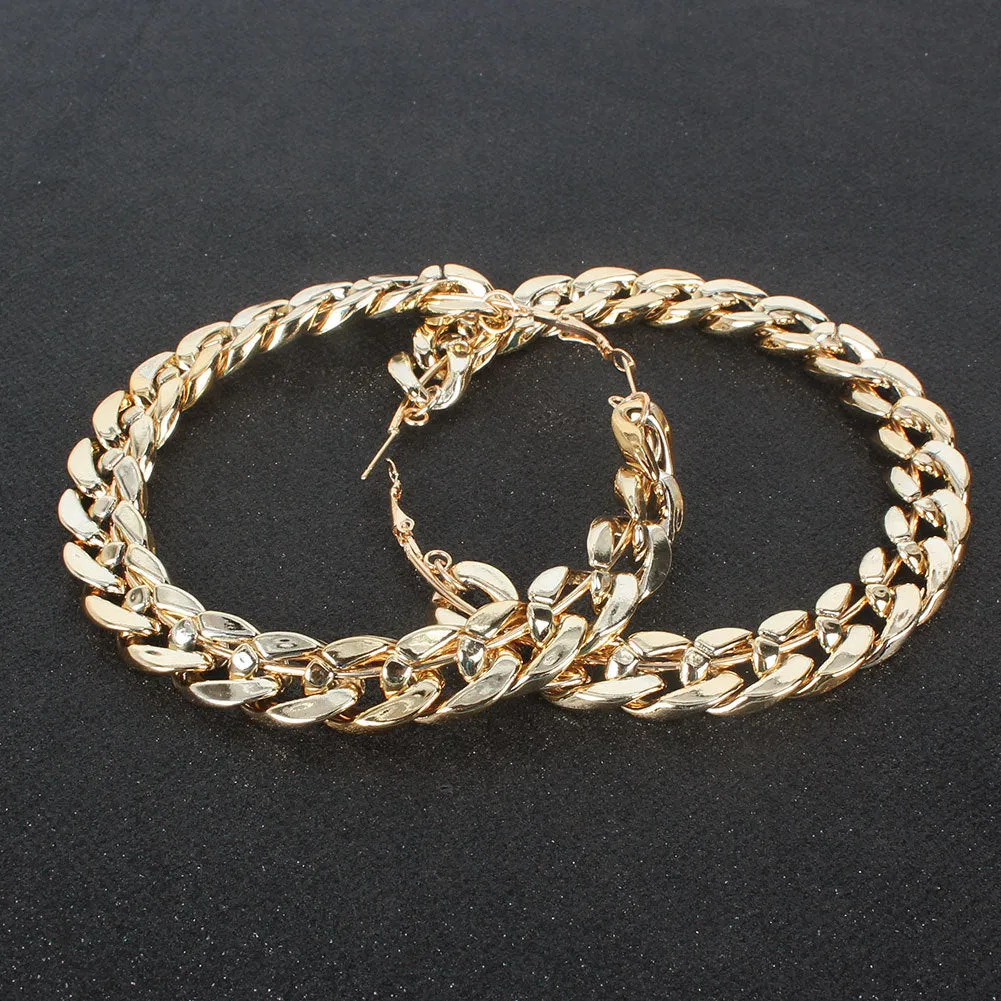 Wholesale Geometric Circular Metal Earrings