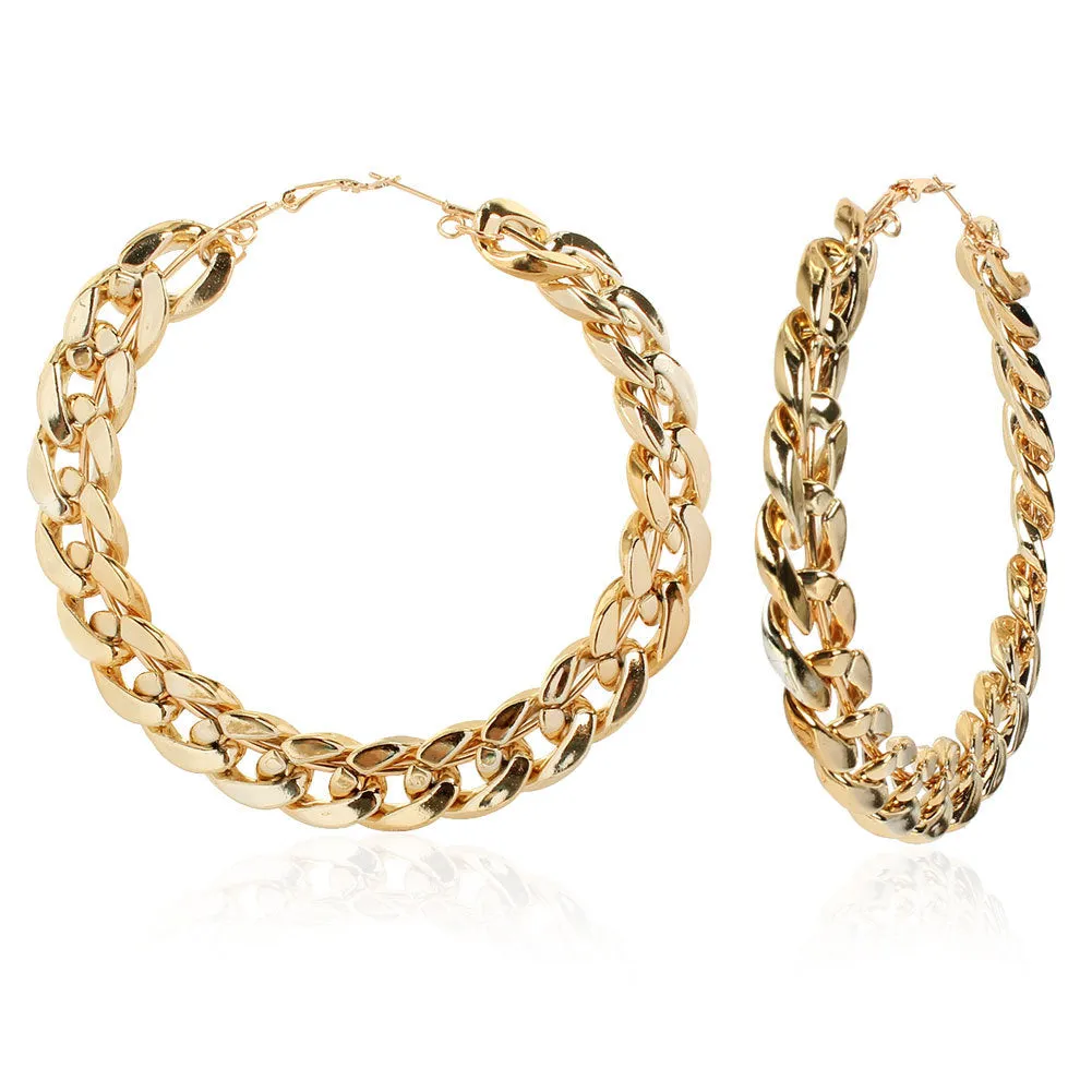 Wholesale Geometric Circular Metal Earrings