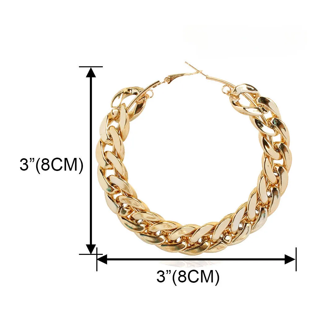 Wholesale Geometric Circular Metal Earrings