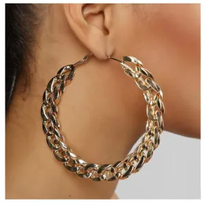 Wholesale Geometric Circular Metal Earrings