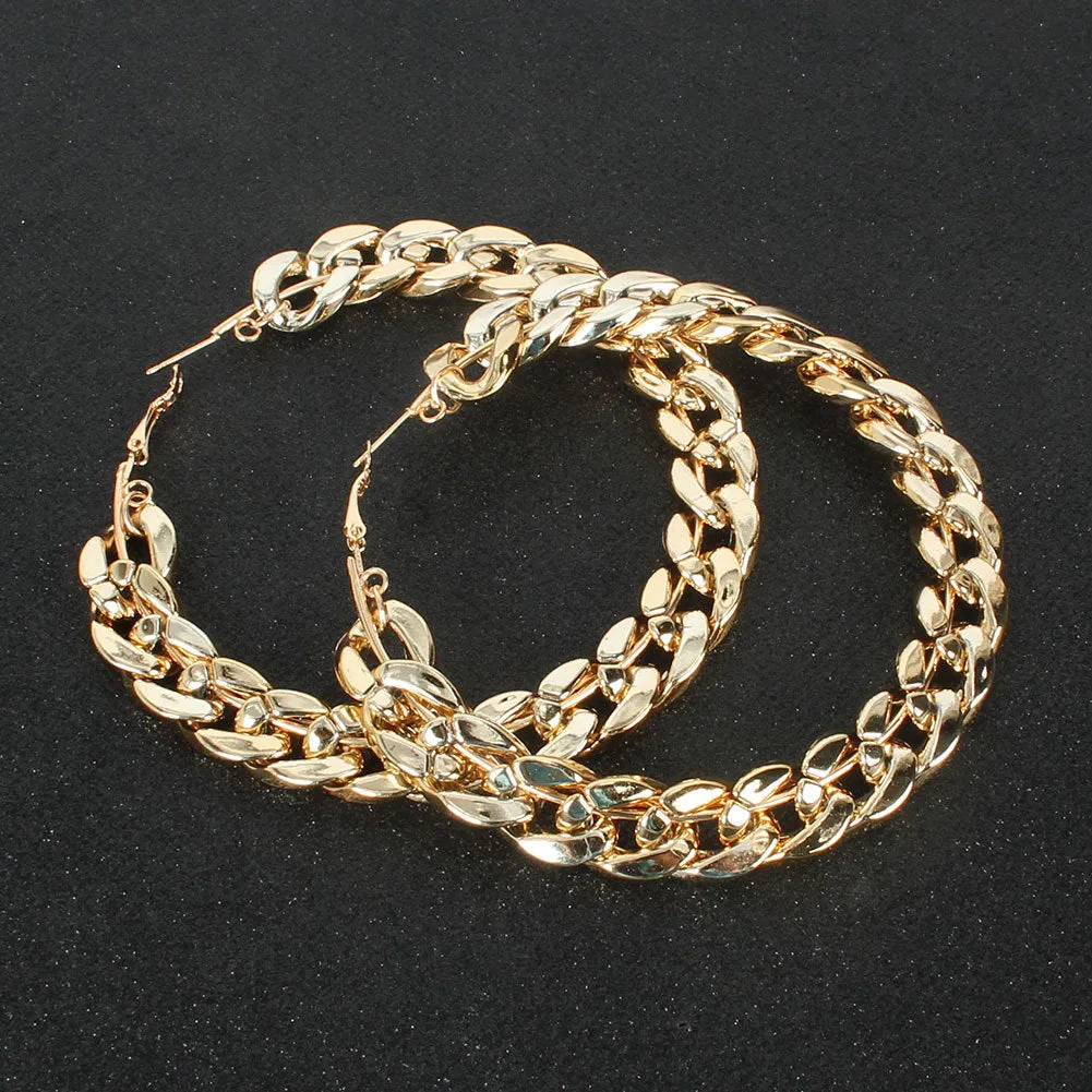 Wholesale Geometric Circular Metal Earrings