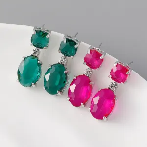 Wholesale Geometric Diamond Stud Zinc Alloy Earrings
