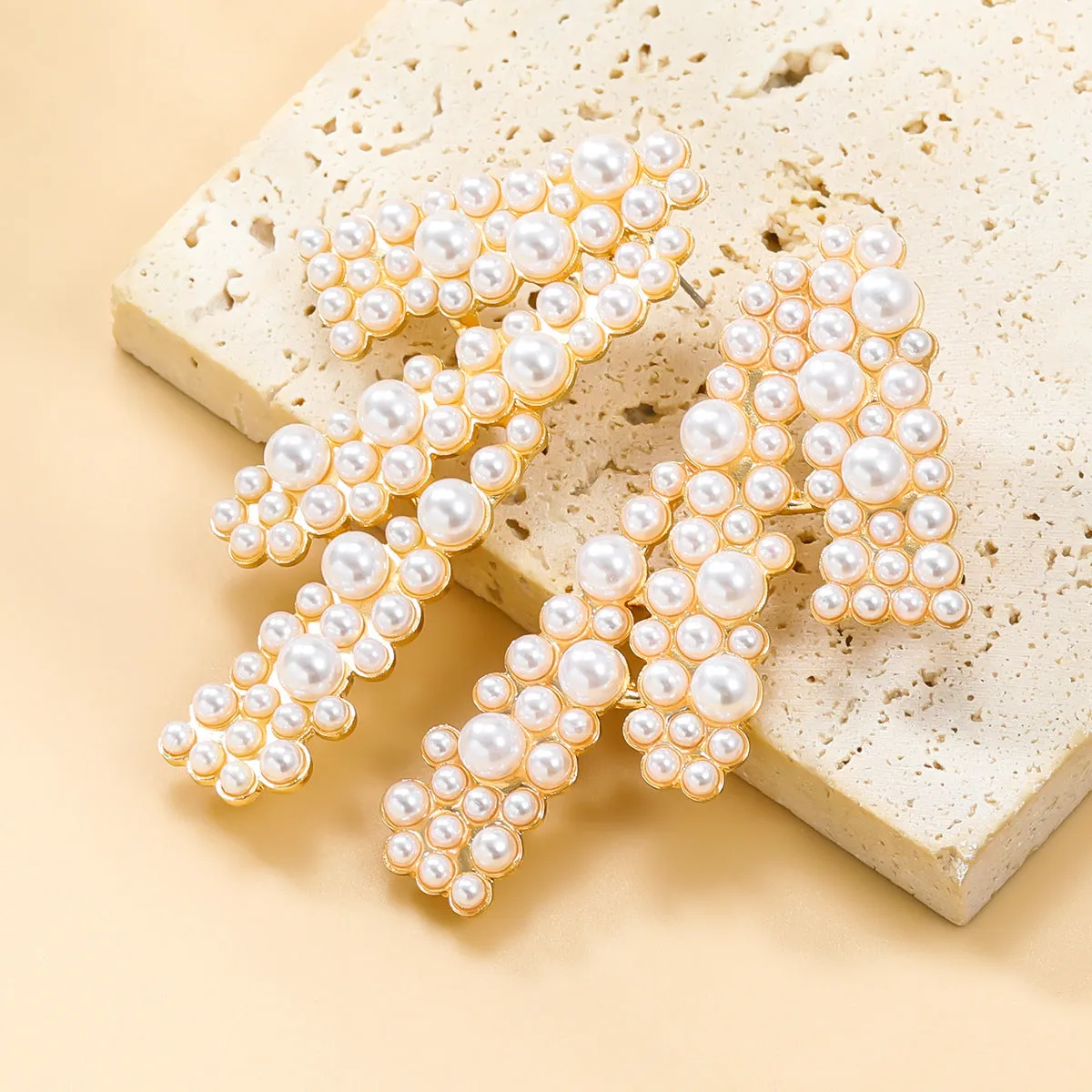 Wholesale Geometric Lines Full Diamond Earrings