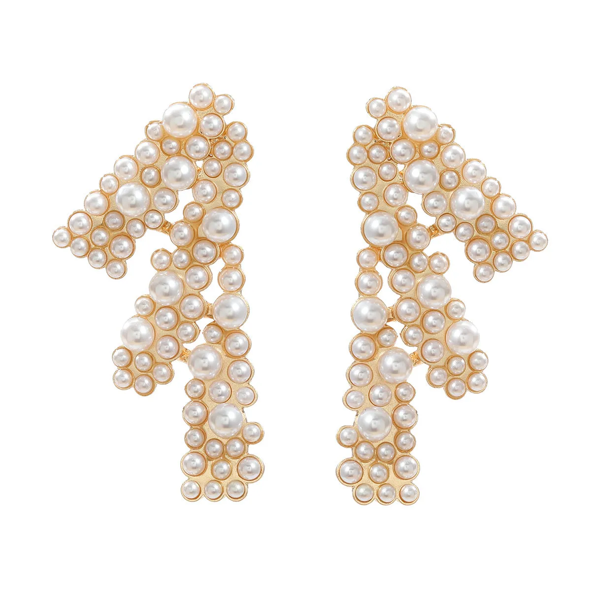 Wholesale Geometric Lines Full Diamond Earrings