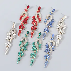 Wholesale Geometric Long Exaggerated Alloy Diamond and Rhinestone Earrings