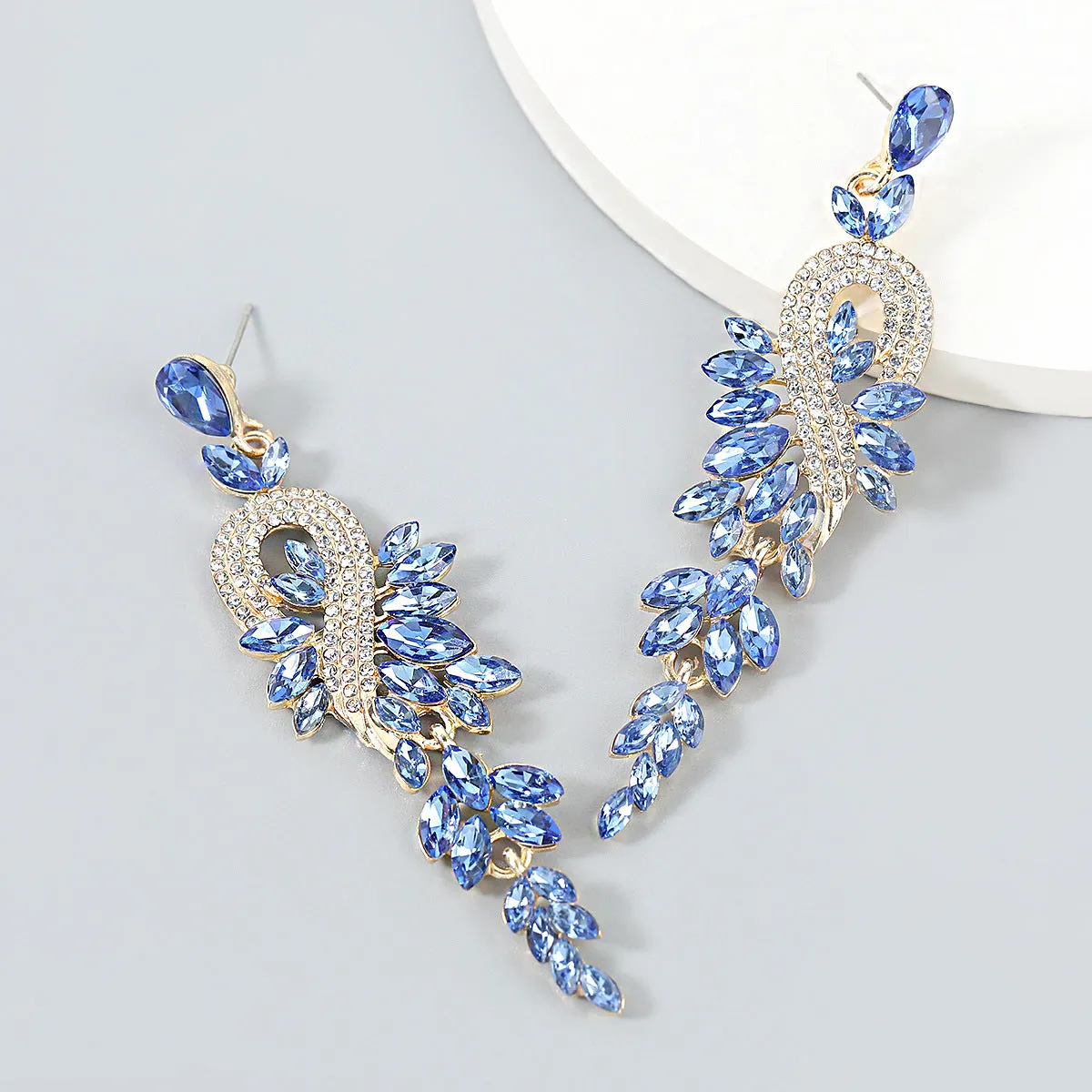 Wholesale Geometric Long Exaggerated Alloy Diamond and Rhinestone Earrings