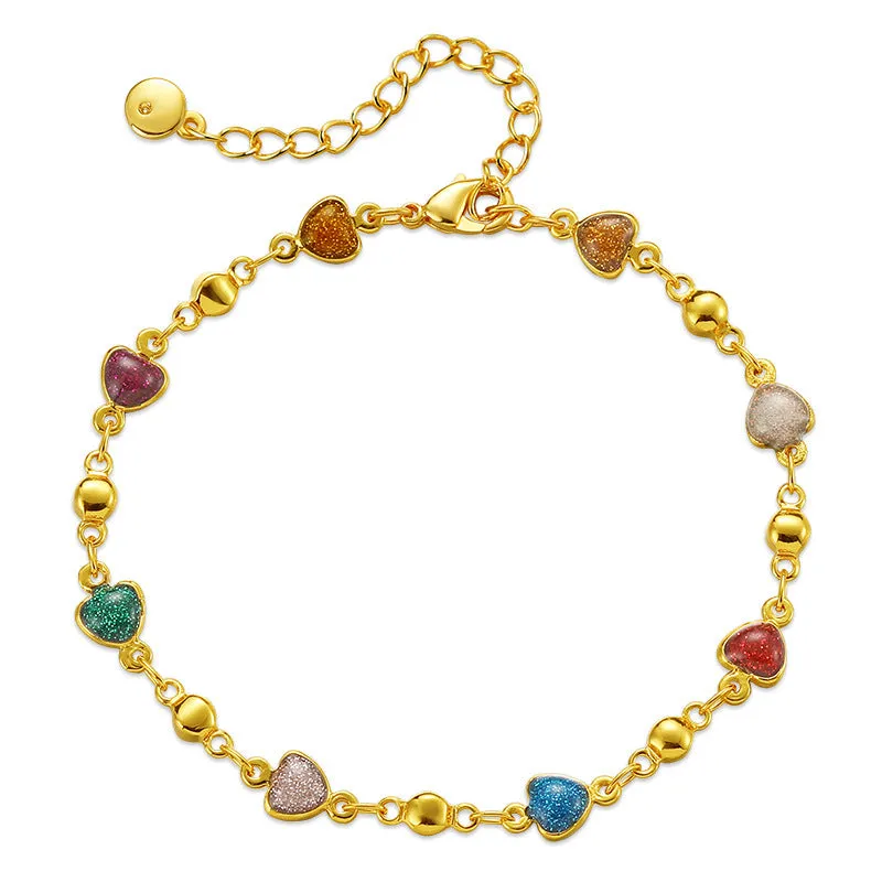 Wholesale Geometric Love Flash Powder Creative Summer Copper Bracelet