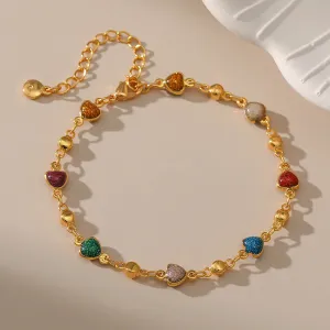 Wholesale Geometric Love Flash Powder Creative Summer Copper Bracelet