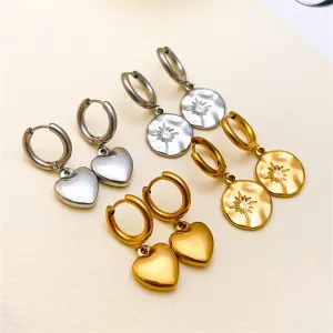Wholesale Geometric Love Stainless Steel Earrings