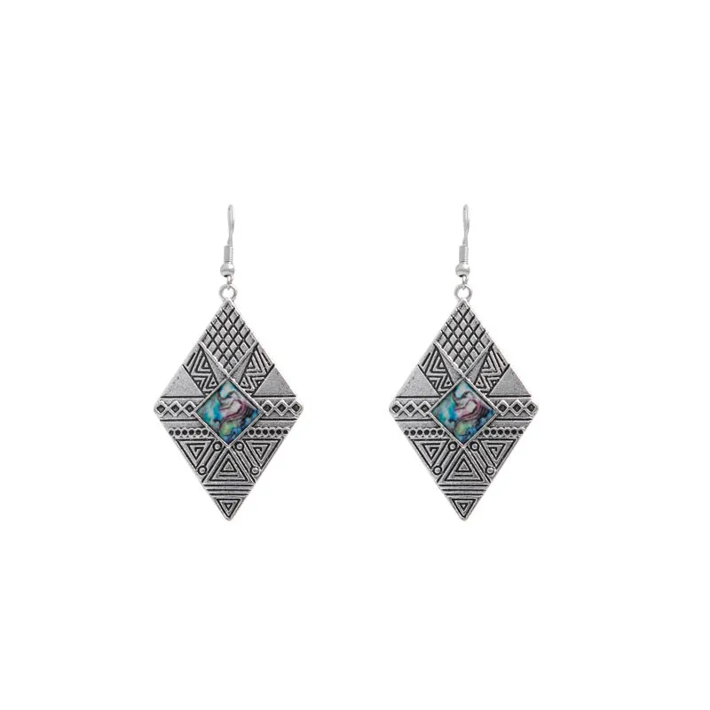Wholesale Geometric Quadrilateral Alloy Earrings