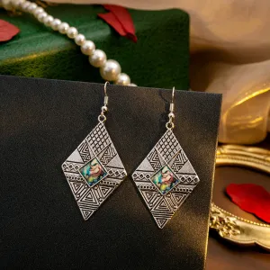 Wholesale Geometric Quadrilateral Alloy Earrings