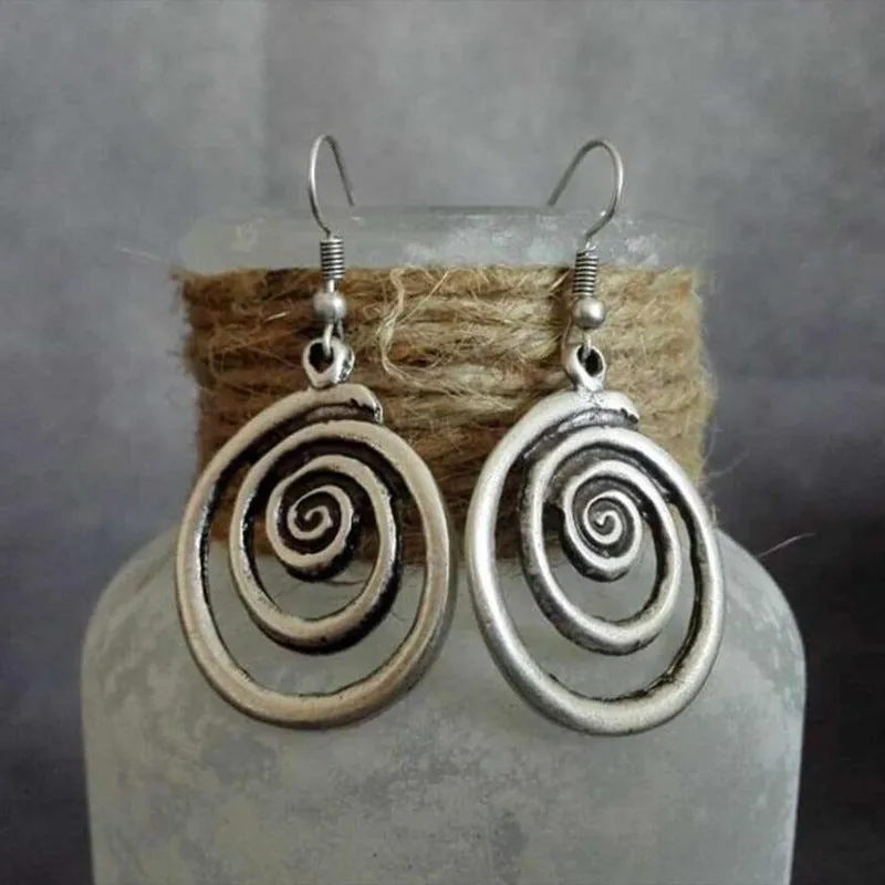 Wholesale Geometric Spiral Alloy Irregular Earrings