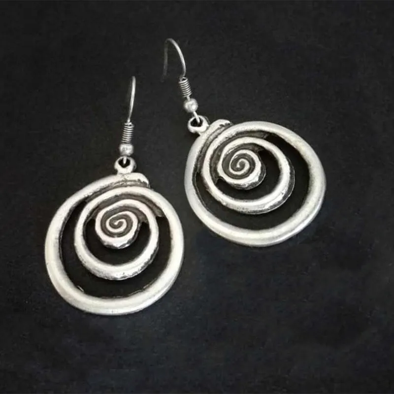 Wholesale Geometric Spiral Alloy Irregular Earrings