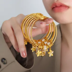 Wholesale Geometric Zircon Butterfly Love Titanium Steel Bracelet