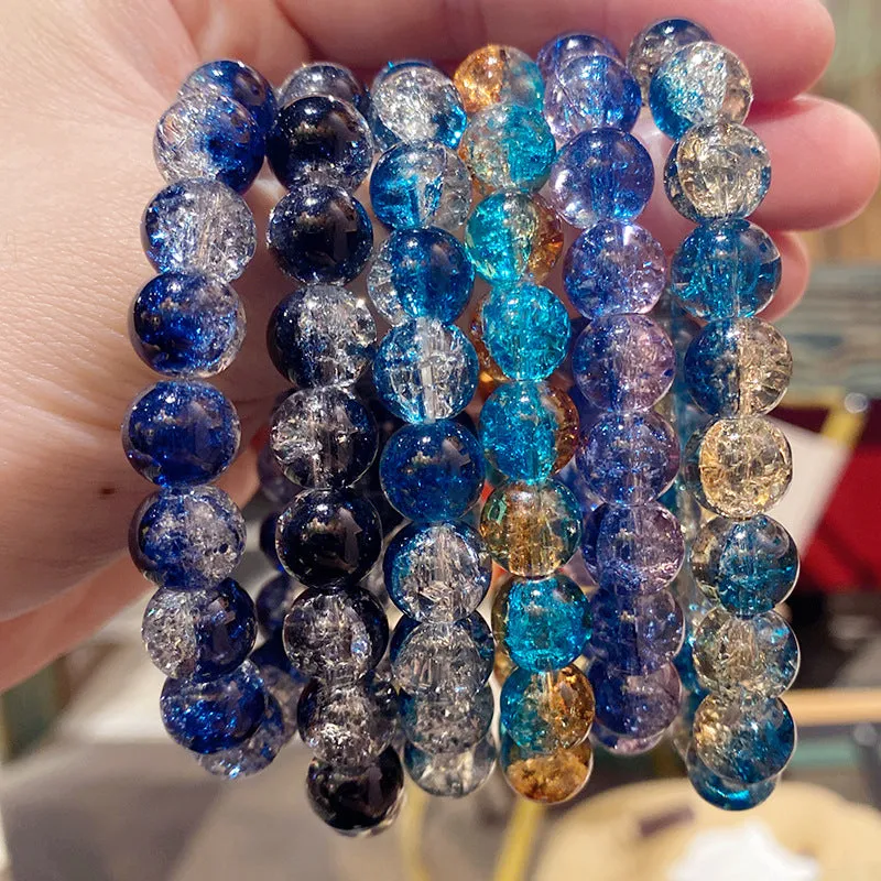 Wholesale girls' high-end beaded light luxury unisex broken bead plate play crystal bracelet