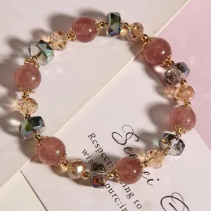 Wholesale Glass imitation strawberry crystal beaded bracelet