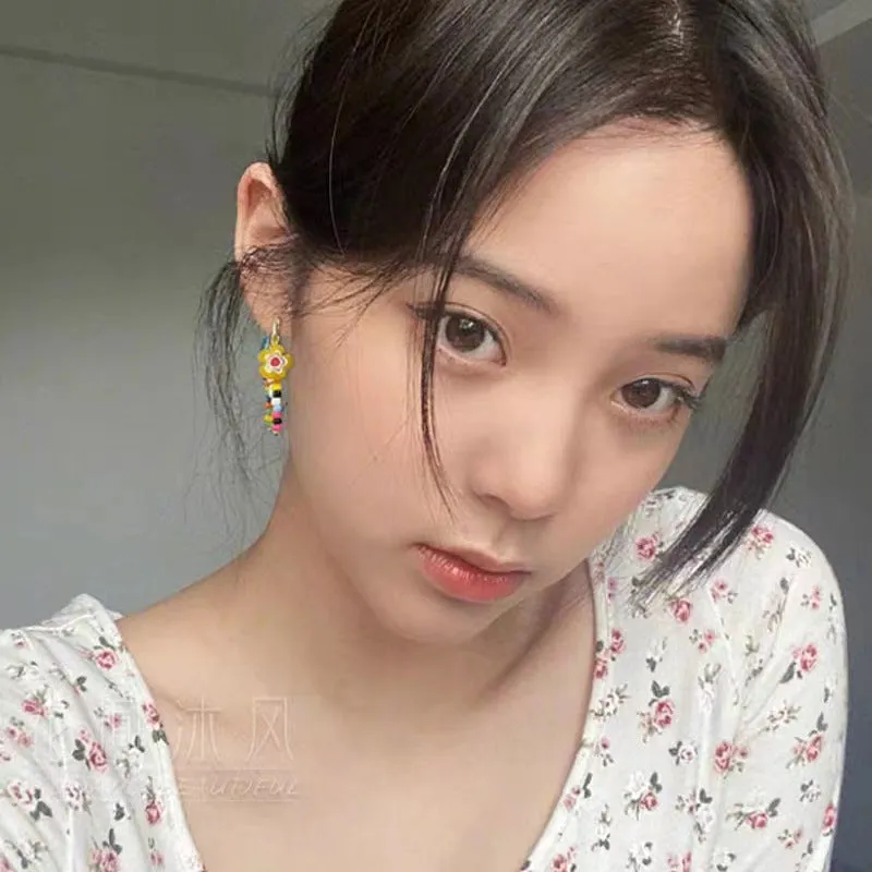 Wholesale Glazed Flower Freshwater Pearl Earrings
