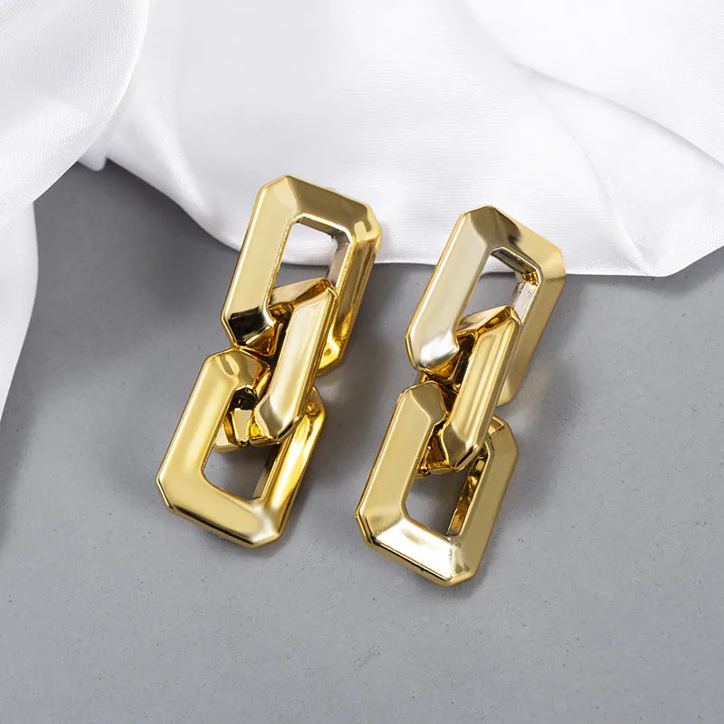 Wholesale Gold Acrylic Chain Earrings