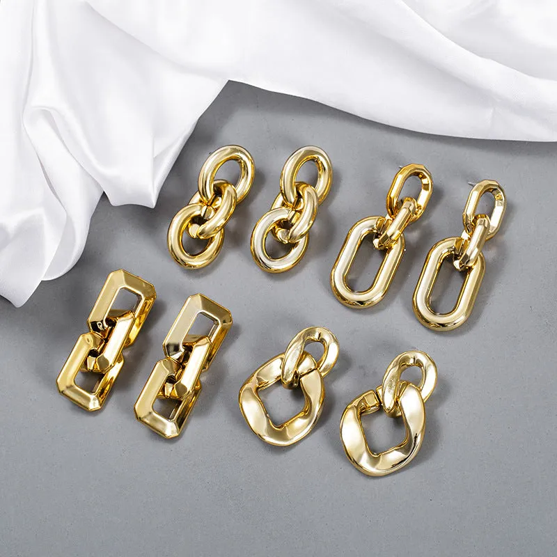 Wholesale Gold Acrylic Chain Earrings