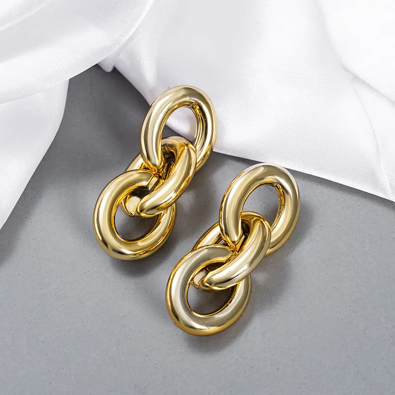 Wholesale Gold Acrylic Chain Earrings