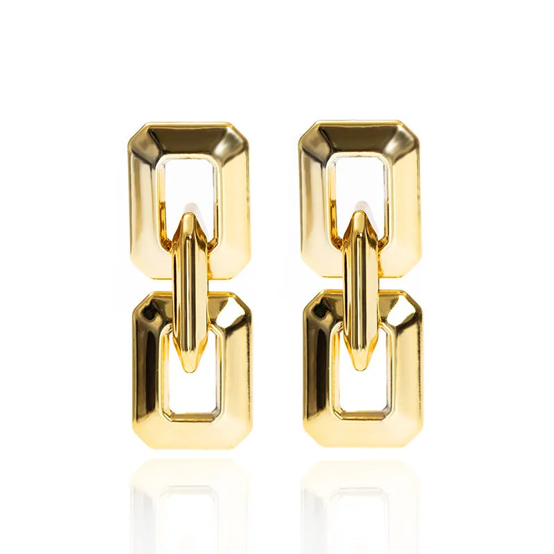 Wholesale Gold Acrylic Chain Earrings