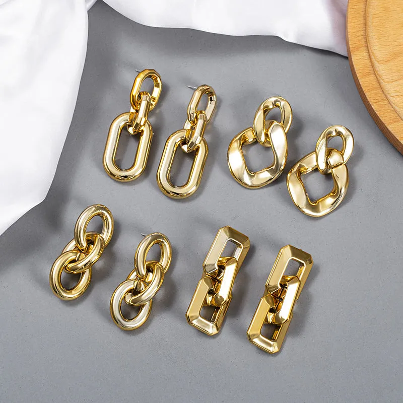 Wholesale Gold Acrylic Chain Earrings