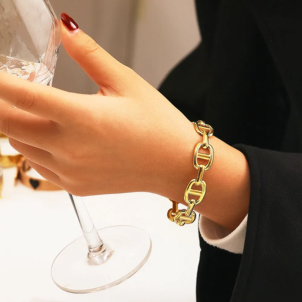 Wholesale gold C- shaped open bracelet OLY Exclusive