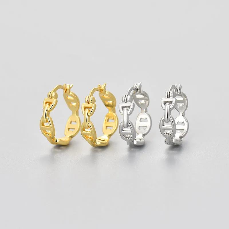 Wholesale  gold cold style circle ear retro earrings
