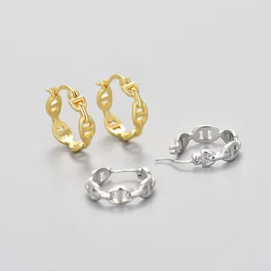 Wholesale  gold cold style circle ear retro earrings