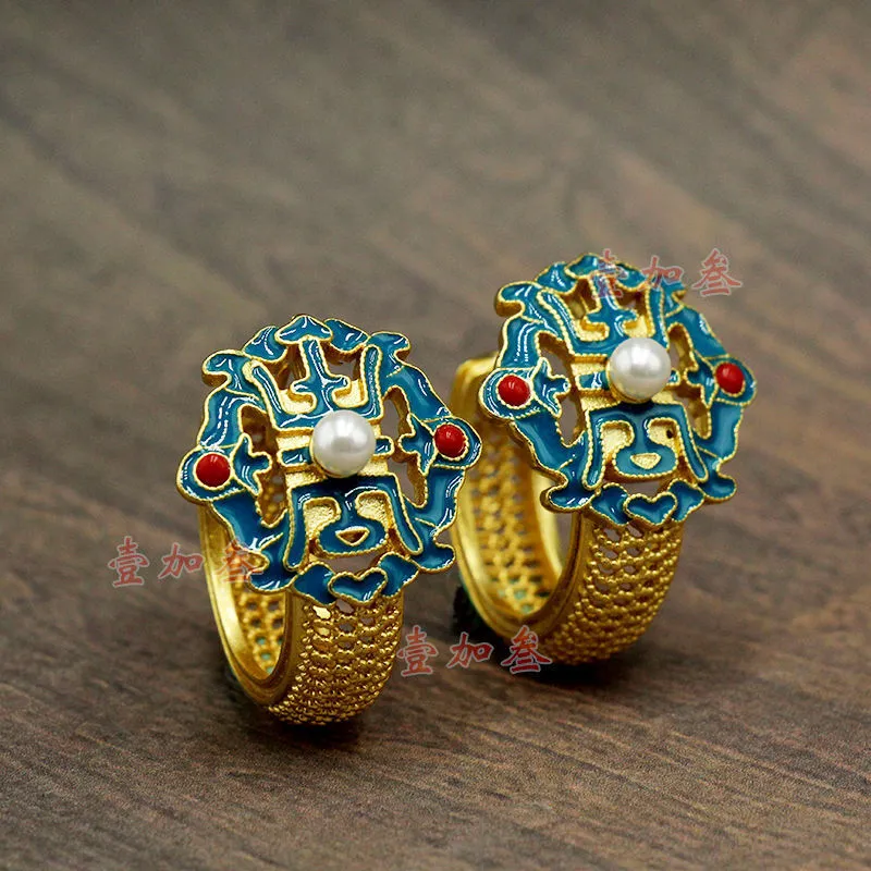 Wholesale Gold-plated inlaid vintage pearl earrings for mother's birthday gift